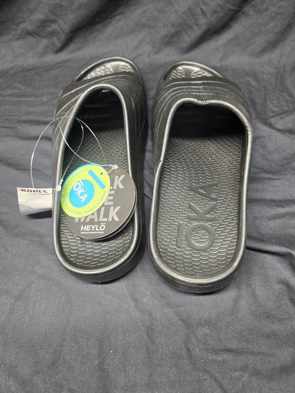 OKA HEYLŌ Black Recovery Slides Men's Size 11 NWT - Picture 2 of 3